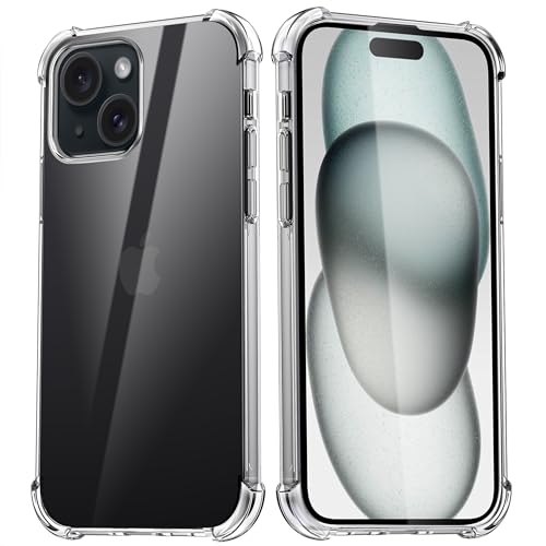 Migeec Hülle für iPhone 15 Plus 6.7 Klare Handyhülle Stoßfeste Schutzhülle mit äußeren Schutzairbags von Migeec