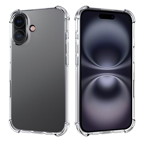 Migeec Hülle für iPhone 16 6.1 Klare Handyhülle Stoßfeste Schutzhülle mit äußeren Schutzairbags von Migeec