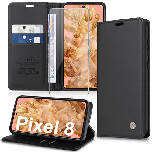 Handyhülle für Google Pixel 8 Hülle [Premium PU Leder] Klapphülle Ständer Kartenfach Magnetic Flip Case Cover Etui Tasche Schutzhülle für Google Pixel 8 von Migexxkj