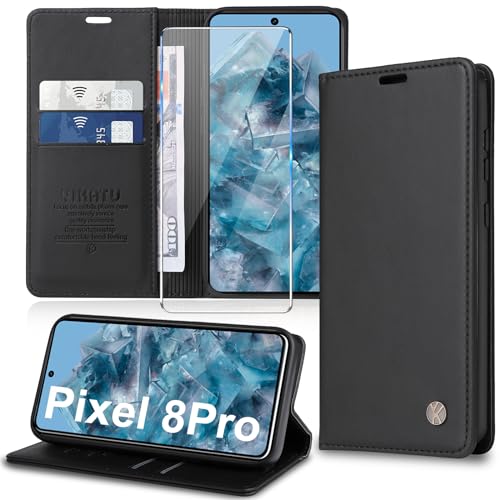Handyhülle für Google Pixel 8 Pro Hülle [Premium PU Leder] Klapphülle Ständer Kartenfach Magnetic Flip Case Cover Etui Tasche Schutzhülle für Google Pixel 8 Pro von Migexxkj