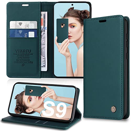 Handyhülle für Samsung Galaxy S9 Hülle [Premium PU Leder] Klapphülle Ständer Kartenfach Magnetic Flip Case Cover Etui Tasche Schutzhülle für Samsung S9 von Migexxkj