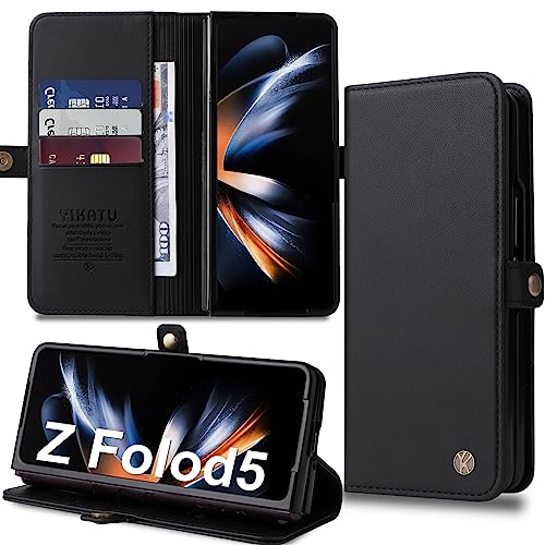 Handyhülle für Samsung Galaxy Z Fold 5 Hülle [Premium PU Leder] Klapphülle Ständer Kartenfach Magnetic Fold Case Cover Etui Tasche Schutzhülle für Samsung Z Fold 5 5G von Migexxkj