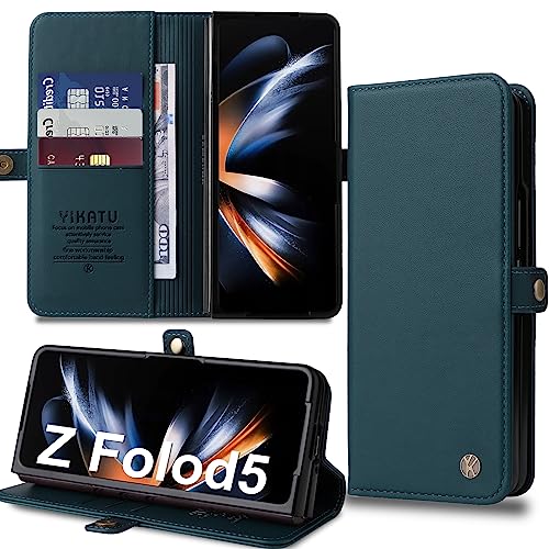 Handyhülle für Samsung Galaxy Z Fold 5 Hülle [Premium PU Leder] Klapphülle Ständer Kartenfach Magnetic Fold Case Cover Etui Tasche Schutzhülle für Samsung Z Fold 5 5G von Migexxkj