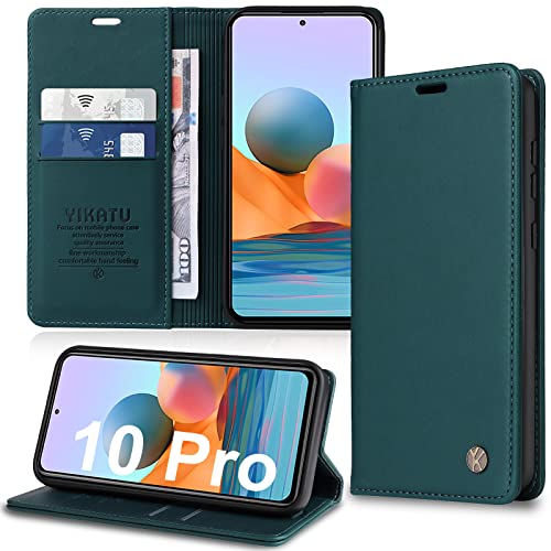 Handyhülle für Xiaomi Redmi Note 10 Pro Hülle [Premium PU Leder] Klapphülle Ständer Kartenfach Magnetic Flip Case Cover Etui Tasche Schutzhülle für Redmi Note 10 Pro Max von Migexxkj