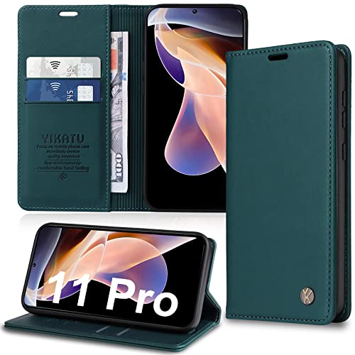 Handyhülle für Xiaomi Redmi Note 11 Pro 5G Hülle [Premium PU Leder] Klapphülle Ständer Kartenfach Magnetic Flip Case Cover Etui Tasche Schutzhülle für Redmi Note 11 Pro(4G/5G) von Migexxkj