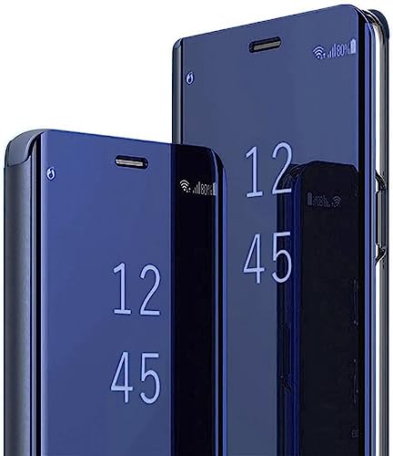 Kompatibel mit Samsung Galaxy A32 5G Hülle Flip Leder Cover Klar S-View Spiegel Stoßfest Cover mit Ständer Anti-Kratzer Schutzhülle Handyhüllen Cover für Samsung A32 5G von Migexxkj