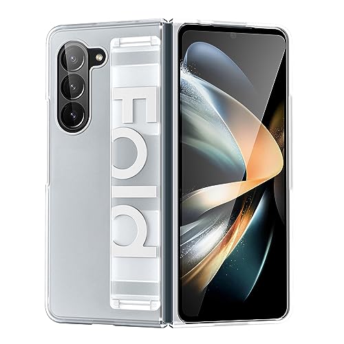Migexxkj Für Samsung Galaxy Z Fold 6 Hülle mit Armband Handyhülle Z Fold 6 Stoßfest Strap Ultra Dünn Fold 6 Cover Case Schutzhülle für Samsung Galaxy Z Fold 6 5G (Transparent) von Migexxkj