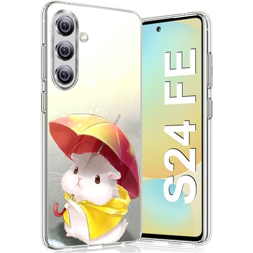 Migexxkj Handyhülle für Samsung Galaxy S24 FE Hülle mit Marmor Motive Silikon TPU Dünn Handyhülle für Samsung S24 FE Slim Transparent Soft Bumper Stoßfest Schutzhülle S24 FE 5G Hülle Case ​ (Maus) von Migexxkj