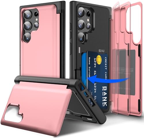 Migexxkj Handyhülle für Samsung Galaxy S24 Ultra Hülle mit Kartenfach, Kameraschutz und Ständer Handyhülle für Samsung Galaxy S24 Ultra 5G Militärschutz Stoßfeste Schutzhülle Wallet Case (Rosa) Migexxkj Handyhülle für Samsung Galaxy S24 Ultra Hülle mit Kartenfach, Kameraschutz und Ständer Handyhülle für Samsung Galaxy S24 Ultra 5G Militärschutz Stoßfeste Schutzhülle Wallet Case (Rosa) von Migexxkj