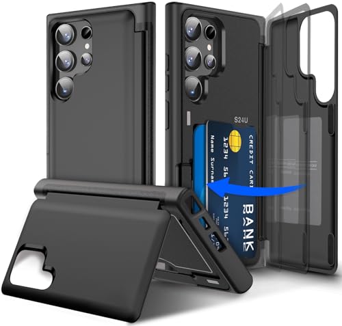 Migexxkj Schutzhülle für Samsung Galaxy S22 Ultra mit Kartenhalter und Ständer, Kameraschutz, Brieftaschen-Schutzhülle für Samsung Galaxy S22 Ultra in Militärqualität, stoßfest, 17,3 cm (6,8 Zoll Migexxkj Schutzhülle für Samsung Galaxy S22 Ultra mit Kartenhalter und Ständer, Kameraschutz, Brieftaschen-Schutzhülle für Samsung Galaxy S22 Ultra in Militärqualität, stoßfest, 17,3 cm (6,8 Zoll von Migexxkj