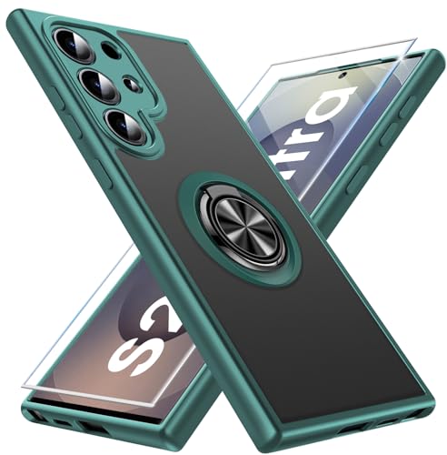 Migexxkj für Samsung Galaxy S25 Ultra Hülle Matt mit Schutzfolie, Handyhülle für Samsung Galaxy S25 Ultra mit 360° Magnetischer Drehbarer Ständer für Samsung S25 Ultra 5G Schutzhülle Case (Grün) Migexxkj für Samsung Galaxy S25 Ultra Hülle Matt mit Schutzfolie, Handyhülle für Samsung Galaxy S25 Ultra mit 360° Magnetischer Drehbarer Ständer für Samsung S25 Ultra 5G Schutzhülle Case (Grün) von Migexxkj