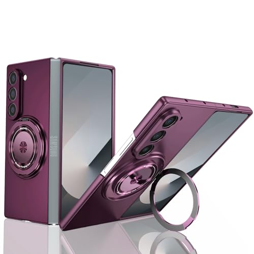 Schutzhülle mit magnetischem Ringständer für Samsung Galaxy Z Fold 6, kompatibel mit Mag-Safe, Militärqualität, stoßfest, Z Fold 6, mit Ständer, Schutzhülle für Samsung Z Fold 6 5G, Violett Schutzhülle mit magnetischem Ringständer für Samsung Galaxy Z Fold 6, kompatibel mit Mag-Safe, Militärqualität, stoßfest, Z Fold 6, mit Ständer, Schutzhülle für Samsung Z Fold 6 5G, Violett von Migexxkj