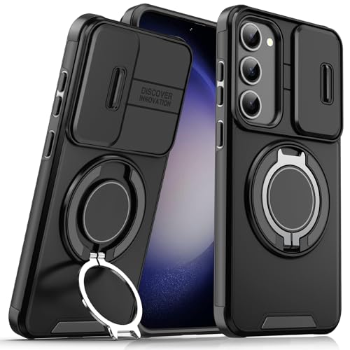 für Samsung Galaxy S23 Hülle mit Mag-Safe,S23 Hülle mit Magnetisch Ring Ständer Kameraschutz Case Schutzhülle Handytasche Handyhülle für Samsung S23 5G (Schwarz) von Migexxkj