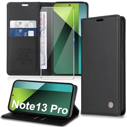 für Xiaomi Redmi Note 13 Pro 5G Hülle Handyhülle für Xiaomi Poco X6 5G Hülle Leder mit Schutzfolie Klapphülle Ständer Kartenfach Flip Case Klappbar Schutzhülle für Redmi Note 13 Pro 5G von Migexxkj