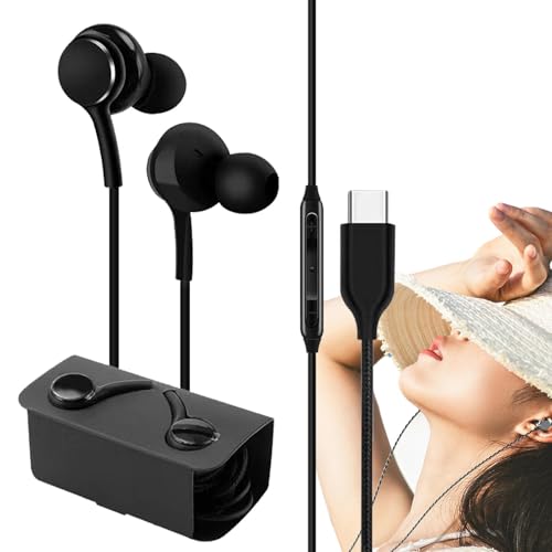 Mihauuke Kabelgebundene Ohrhörer USB C,USB C-Ohrhörer kabelgebunden - In-Ear-Ohrhörer mit Kabel und Mikrofon | wasserdichte, kabelgebundene Ohrhörer mit Geräuschunterdrückung für freihändiges von Mihauuke