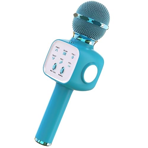 Karaoke Mikrofon, LED Drahtloses Bluetooth Mikrofon zum Singen, Neues verbessertes Tragbares Karaoke Maschine zum Singen für Home Party KTV Kompatible App Android IOS（Blue） von Miiepls