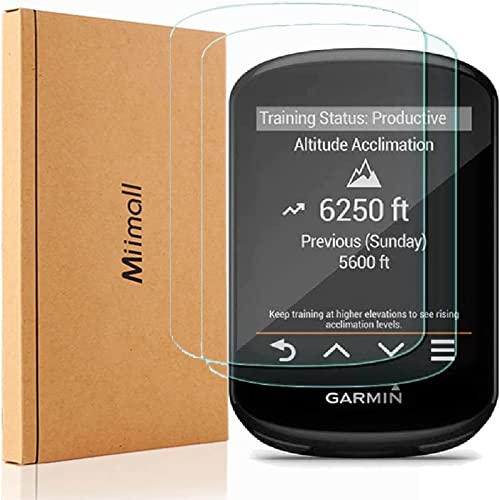 Miimall 2 Stück Displayschutzfolie Kompatibel mit Garmin Edge 540 Schutzfolie, 9H Härte Gehärtetes Glas Anti-Kratzer Anti-Fingerabdruck Ultradünne Displayschutz für Edge 540/840 von Miimall