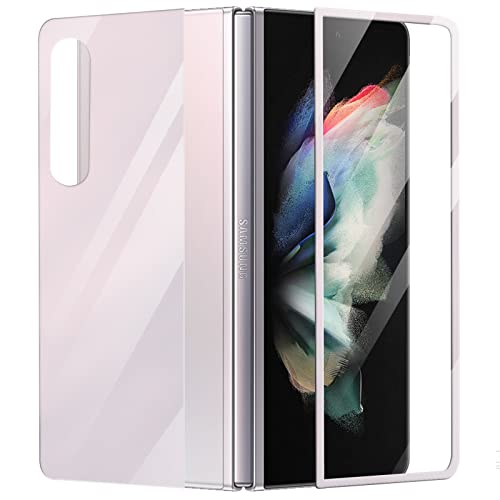 Miimall [2 Stück Glas Schutzfolie für Samsung Galaxy Z Fold 3 5G Vorne mit Hinten, Ultradünne Vollständige Abdeckung 9H Härte Gehärtetem Glas Displayschutzfolie für Galaxy Z Fold 3 - Silber von Miimall