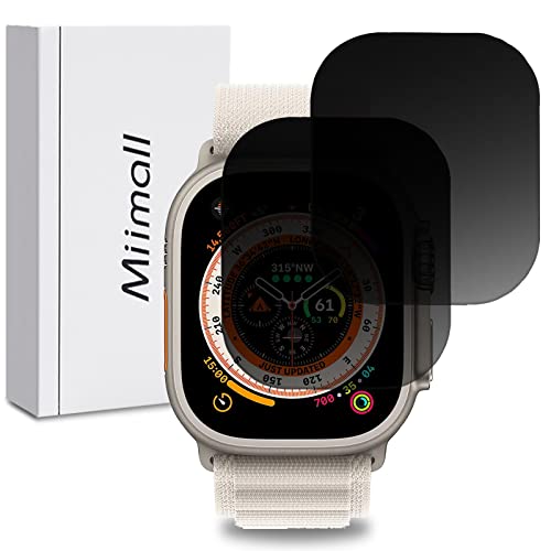 Miimall 2 Stück Sichtschutz Kompatibel mit Apple Watch Ultra Schutzfolie, 9H Härte Gehärtetem Glas Anti-Spy Sichtschutzfolie Displayschutz Folie für iWatch Ultra 49mm Miimall 2 Stück Sichtschutz Kompatibel mit Apple Watch Ultra Schutzfolie, 9H Härte Gehärtetem Glas Anti-Spy Sichtschutzfolie Displayschutz Folie für iWatch Ultra 49mm von Miimall