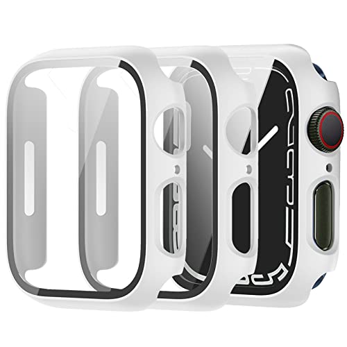 Miimall 2 Stücke Hülle Kompatibel mit Apple Watch Series 9/8/7 45mm 41mm Glas Displayschutz, Ultradünne PC Schutzhülle Vollschutz Kratzfest Glas Schutzfolie Schutz Hülle für iWatch 45mm - Weiß Miimall 2 Stücke Hülle Kompatibel mit Apple Watch Series 9/8/7 45mm 41mm Glas Displayschutz, Ultradünne PC Schutzhülle Vollschutz Kratzfest Glas Schutzfolie Schutz Hülle für iWatch 45mm - Weiß von Miimall