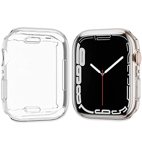 Miimall [3 Stücke Schutzfolie Kompatibel mit Apple Watch Series 8/7 45mm 41mm Hülle, Weiche TPU Vollständige Abdeckung Schutzhülle Kratzfest Schutz Case für Apple Watch Series 8/7 41mm - Klar von Miimall