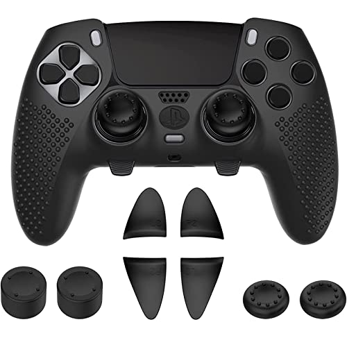 Miimall 9 Stück Hülle Kompatibel mit PS5 Controller Cover Skin, Anti-Rutsche Silikon PS5 Controller Shell mit Thumbsticks Caps und Trigger Extender Zubehör für PlayStation5 Controller Hülle von Miimall