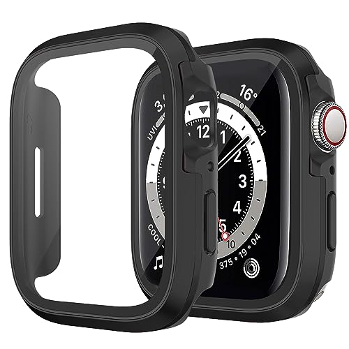 Miimall Aluminium Hülle Kompatibel mit Apple Watch Series 6/SE/5/4 44mm Hülle mit Displayshchutz, Robust Aluminium+PC Rahman mit Glas Folie Rundumschutz Kratzfest Case für iWatch 44mm -Schwarz Miimall Aluminium Hülle Kompatibel mit Apple Watch Series 6/SE/5/4 44mm Hülle mit Displayshchutz, Robust Aluminium+PC Rahman mit Glas Folie Rundumschutz Kratzfest Case für iWatch 44mm -Schwarz von Miimall