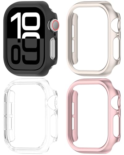 Miimall Aushöhlen Schutz Cover Kompatibel mit Apple Watch Series 10 42mm Schutzhülle, Einfache Installation Leichte Ultra-dünne Vollständiger Schutz Case für iWatch 10,Klar+Schwarz+Starlight+Roségold Miimall Aushöhlen Schutz Cover Kompatibel mit Apple Watch Series 10 42mm Schutzhülle, Einfache Installation Leichte Ultra-dünne Vollständiger Schutz Case für iWatch 10,Klar+Schwarz+Starlight+Roségold von Miimall