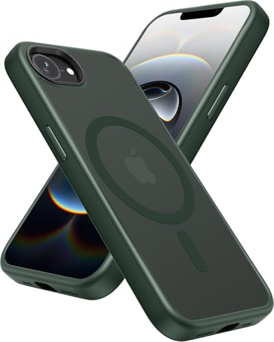 Miimall Dünne Hülle für iPhone 16e 6,1" 2025 Handyhülle, Kompatibel für MagSafe, Nie Vergilbung TPU Hybrid Anti-Rutsch Robuste Schutzhülle Ultra Slim Harte Bumper Cover für iPhone16e Case Dunkelgrün von Miimall