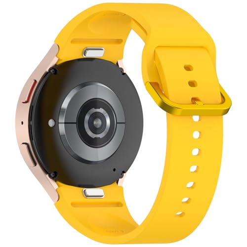 Miimall Ersatz-Band Damen Kompatibel mit Galaxy Samsung Watch7/Watch7 LTE Armband,wasserdichte Sportarmband,Weiches Silikon Uhrenarmband für Samsung Galaxy Watch7 40/44mm Band, Aprikosengelb von Miimall