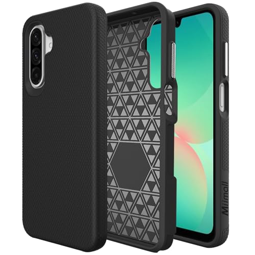 Miimall Handyhülle für Samsung Galaxy A26 5G Hülle Ultra Dünn, TPU+PC Silikon Matt Rückseite Stoßfest Kratzfest Militär Schutzhülle Slim Thin Leicht Bumper Cover für Samsung A 26 Case Schwarz von Miimall