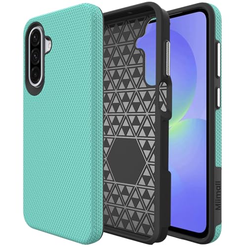 Miimall Handyhülle für Samsung Galaxy A36 5G Case, Dünn rutschfest Fallschutz Anti-Fingerabdruck Schutzhülle, Military Hard Armor Kantenschutz Bumper Cover für Samsung A 36 Hülle Silikon Minzgrün von Miimall