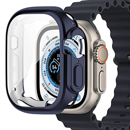 Miimall Hülle Kompatibel mit Apple Watch Ultra 49mm Schutzhülle Displayschutz, Flexibel TPU Kratzfest Rundum Schutz Cover Case für Apple iWatch Ultra 49mm Dunkelblau von Miimall
