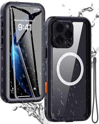 Miimall Kompatibel mit iPhone 16 Pro Max Wasserdicht Hülle mit Displayschutz+Kameraschutz [PC+TPU] Anti-Kratz Stoßfest 360 Gard Schutz Mag-Safe Hülle für iPhone 16 Pro Max 2024 von Miimall