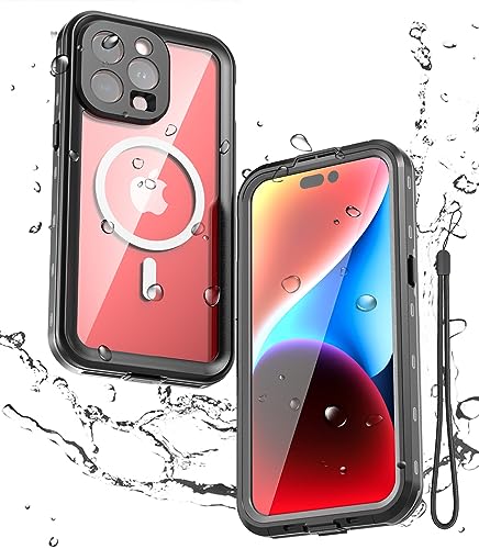 Miimall IP68 Wasserdicht Hülle Kompatibel mit iPhone 15 Pro Hülle mit Mag-Safe, [HD Displayschutz] [Kameraschutz] PC+TPU 360 Grad Stoßfest Handyhülle für iPhone 15 Pro 6.1’’ 2023 von Miimall