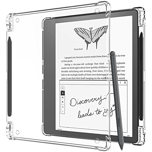 Miimall Klar Hülle Kompatibel mit 10.2" Kindle Scribe Hülle mit Stifthalter, Transparent Ultradünn TPU Kratzfest Anti Drop Voller Schutz Durchsichtig Case für Amazon Kindle Scribe 2022 Klar von Miimall