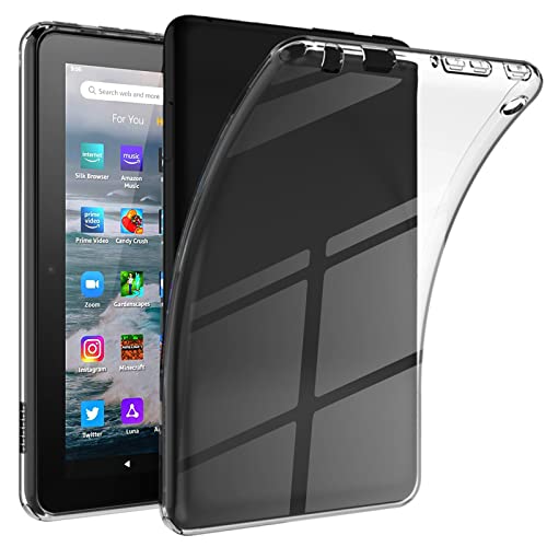 Miimall Klar Hülle Kompatibel mit Kindle Fire 7 Tablet (2022 Release-12. Generation) Transparent Ultradünn TPU Kratzfest Rückseite Durchsichtig hülle für Amazon Fire 7 Zoll 2022 von Miimall