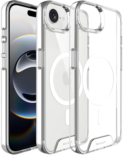 Miimall Klar Hülle für iPhone 16e Handyhülle für MagSafe, [Nie Vergilbung] Stoßfest Kratzfest Schutzhülle TPU+PC Silikon Ultra Dünn Slim Thin Bumper Clear Magnet Cover für iPhone 16 e Case Transparent von Miimall