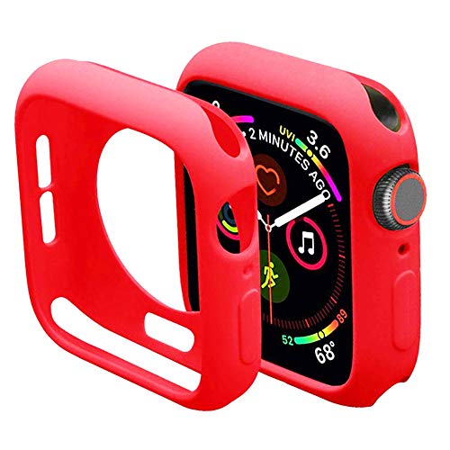 Miimall Kompatibel mit Apple Watch 40mm Schutzhülle Series 6/SE/5/4, Flexible TPU Hülle Abdeckung Stoßfest Schutz Bumper Case für Apple Watch Serie 4/5 - Rot von Miimall