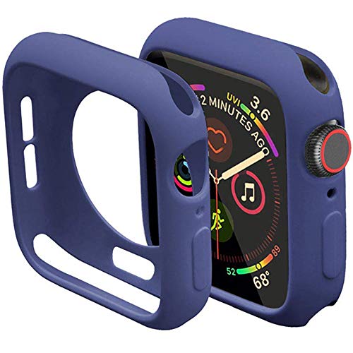 Miimall Kompatibel mit Apple Watch 44mm Schutzhülle Series 6/SE/5/4, Flexible TPU Hülle Abdeckung Stoßfest Schutz Bumper Case für Apple Watch Serie 4/5 - Blau von Miimall