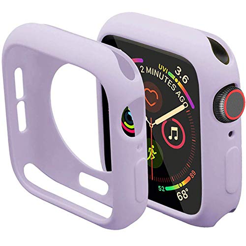 Miimall Kompatibel mit Apple Watch 44mm Schutzhülle Series 6/SE/5/4, Flexible TPU Hülle Abdeckung Stoßfest Schutz Bumper Case für Apple Watch Serie 4/5 - Lila von Miimall