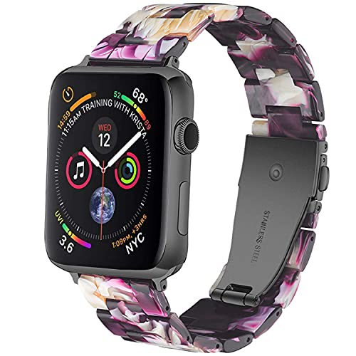 Miimall Kompatibel mit Apple Watch 49mm 45mm 44mm 42mm Armband, Damen Buntes Resin Harz Ersatzarmband Komfortabel Wasserdicht Ersatzband für iWatch Series 8/7/SE/6/5/4/3/2/1 - Blitz Lila Miimall Kompatibel mit Apple Watch 49mm 45mm 44mm 42mm Armband, Damen Buntes Resin Harz Ersatzarmband Komfortabel Wasserdicht Ersatzband für iWatch Series 8/7/SE/6/5/4/3/2/1 - Blitz Lila von Miimall