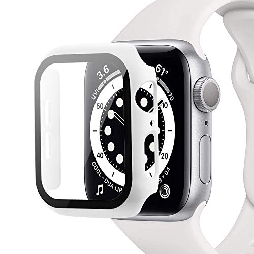 Miimall Kompatibel mit Apple Watch Series 3/2/1 42mm 38mm Hülle mit Glas Displayschutz, Ultradünne PC Schutzhülle Vollschutz Kratzfest Displayschutzfolie Schutz Case für iWatch 38mm - Weiß Miimall Kompatibel mit Apple Watch Series 3/2/1 42mm 38mm Hülle mit Glas Displayschutz, Ultradünne PC Schutzhülle Vollschutz Kratzfest Displayschutzfolie Schutz Case für iWatch 38mm - Weiß von Miimall