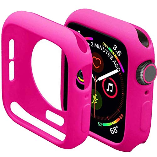 Miimall Kompatibel mit Apple Watch Series 6/SE/5/4 44mm Hülle, Flexible TPU Schutzhülle Stoßfest Schutz Bumper Case für Apple Watch Serie 5/4 - Barbie-Pulver von Miimall