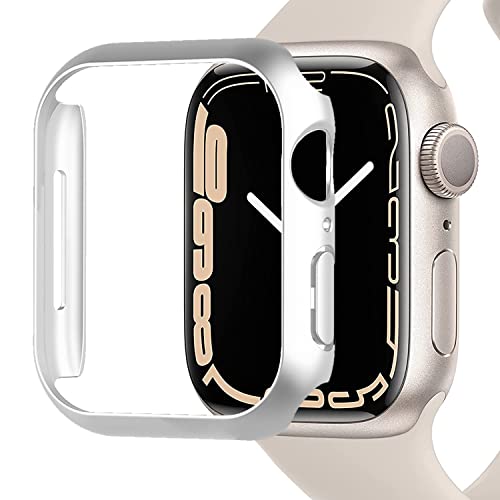 Miimall Kompatibel mit Apple Watch Series 8/7 41mm 45mm Hülle, Harter PC Schutzrahmen Ultradünne Kratzfest Stoßfest Schutzhülle für Apple Watch Series 8/7 41mm - Silber Miimall Kompatibel mit Apple Watch Series 8/7 41mm 45mm Hülle, Harter PC Schutzrahmen Ultradünne Kratzfest Stoßfest Schutzhülle für Apple Watch Series 8/7 41mm - Silber von Miimall