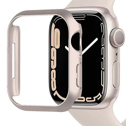 Miimall Kompatibel mit Apple Watch Series 8/7 41mm 45mm Hülle, Harter PC Schutzrahmen Ultradünne Kratzfest Stoßfest Schutzhülle für Apple Watch Series 8/7 41mm - Sternenlicht von Miimall