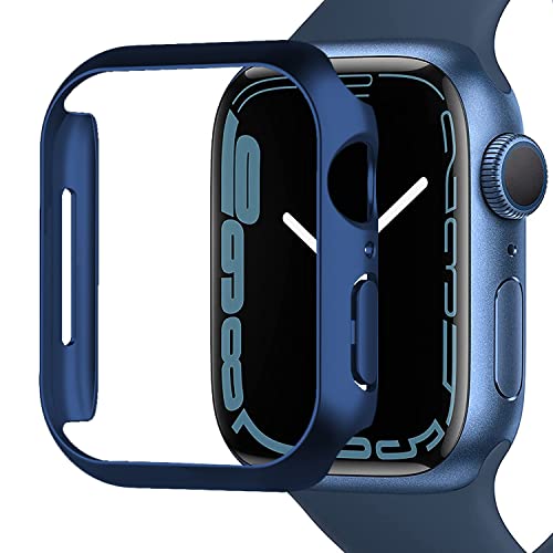 Miimall Kompatibel mit Apple Watch Series 8/7 41mm 45mm Hülle, Harter PC Schutzrahmen Ultradünne Kratzfest Stoßfest Schutzhülle für Apple Watch Series 8/7 45mm - Blau von Miimall