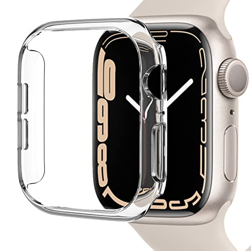 Miimall Kompatibel mit Apple Watch Series 8/7 41mm 45mm Hülle, Harter PC Schutzrahmen Ultradünne Kratzfest Stoßfest Schutzhülle für Apple Watch Series 8/7 45mm - Transparent Miimall Kompatibel mit Apple Watch Series 8/7 41mm 45mm Hülle, Harter PC Schutzrahmen Ultradünne Kratzfest Stoßfest Schutzhülle für Apple Watch Series 8/7 45mm - Transparent von Miimall