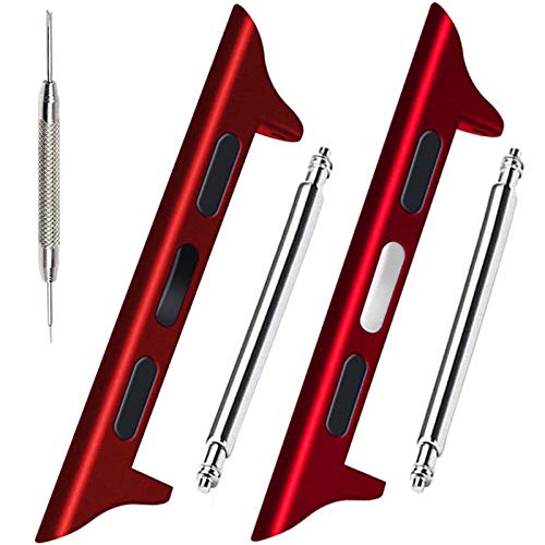 Miimall Kompatibel mit Apple Watch Series 9/8/7/6/SE/5/4/3/2/1 40mm 38mm Uhrenadapter, Edelstahl Metall iWatch Armband Connector Uhrenarmband Adapte/Stecker für iWatch 41mm 40mm 38mm - Rot Miimall Kompatibel mit Apple Watch Series 9/8/7/6/SE/5/4/3/2/1 40mm 38mm Uhrenadapter, Edelstahl Metall iWatch Armband Connector Uhrenarmband Adapte/Stecker für iWatch 41mm 40mm 38mm - Rot von Miimall