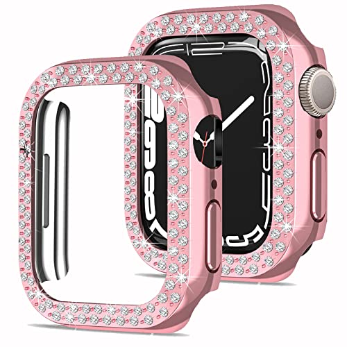 Miimall Kompatibel mit Apple Watch Series 9/8/7 45mm 41mm Hülle Glitzer, Bling Doppelter Diamant Strassstein Harter PC Schutzrahmen Ultradünner Schutzhülle für iWatch Series 9/8/7 45mm - Rosa Miimall Kompatibel mit Apple Watch Series 9/8/7 45mm 41mm Hülle Glitzer, Bling Doppelter Diamant Strassstein Harter PC Schutzrahmen Ultradünner Schutzhülle für iWatch Series 9/8/7 45mm - Rosa von Miimall
